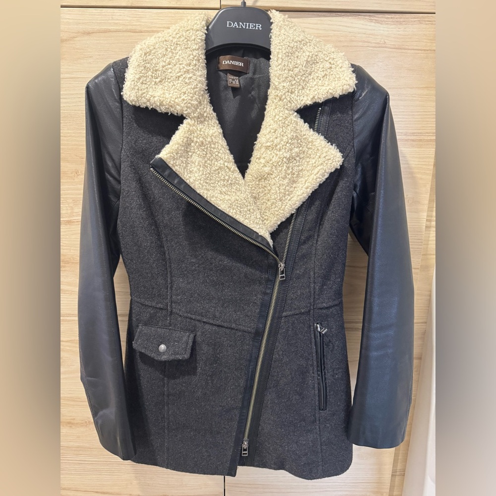 Danier leather and wool jacket
